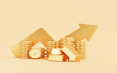 gold-growing-arrow-with-gold-coin-money-stacks-gold-bar-business-finance-savings-investment-concept-background-3d-illustration